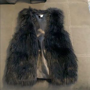 Black Faux fur vest